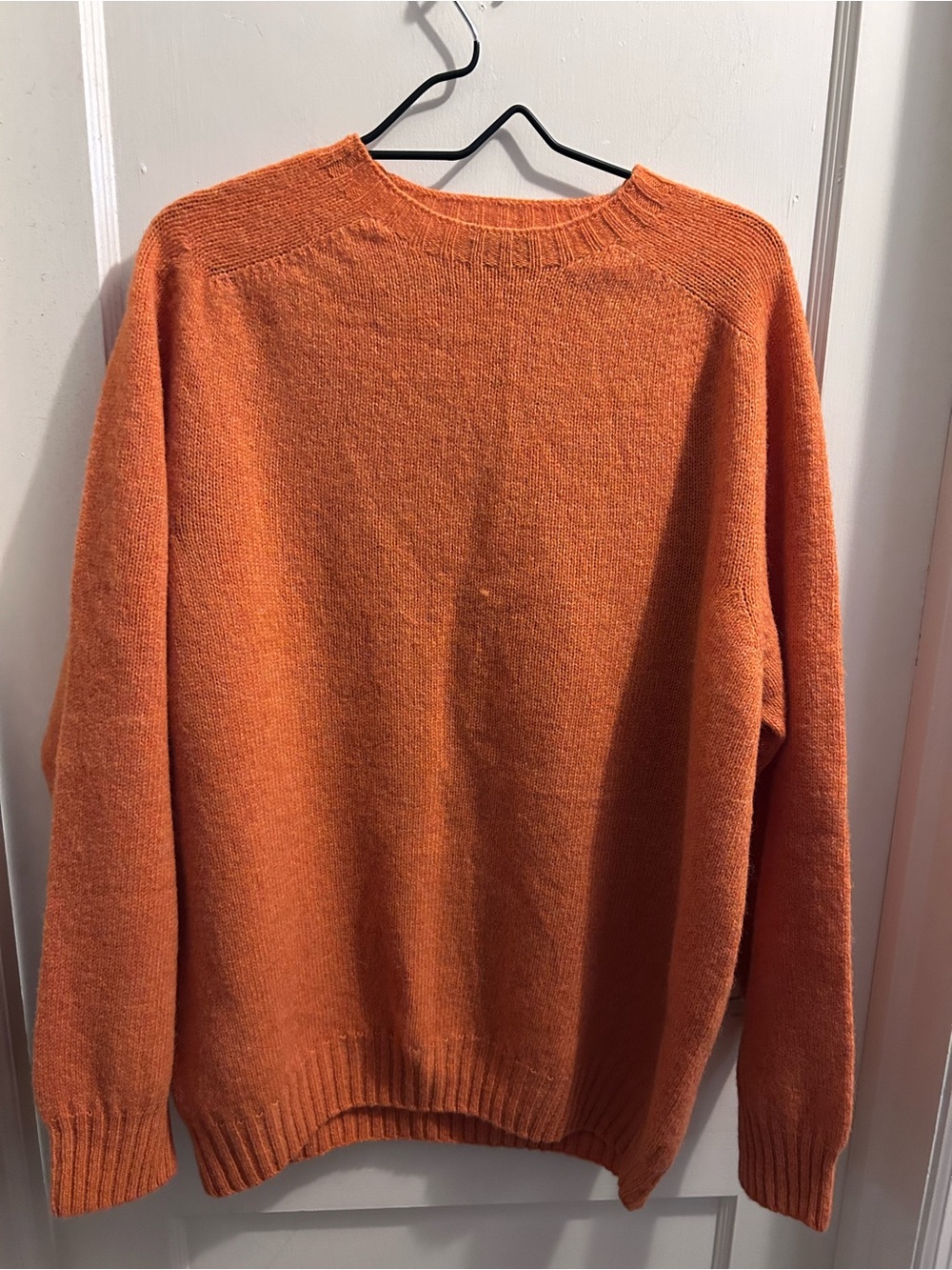 Made In Scotland Rush Wilson Limited 100% wool orange sweater size XL